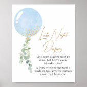 Oh Boy Balloon赤ちゃんシャワー深夜おむつ ポスター (正面)