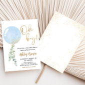 Oh Boy Balloon Baby Shower 招待状