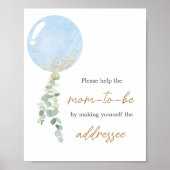 Oh Boy Balloon Baby Shower Envelope Station ポスター (正面)