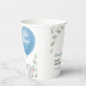 Oh Boy Balloon Elephant Eucalyptus Baby Shower 紙コップ (右)
