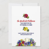 Oh Boy Baseball in Flowers赤ちゃんシャワー 招待状 (裏面)