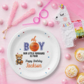 Oh Boy Basketball Theme Birthday ペーパープレート (パーティー)