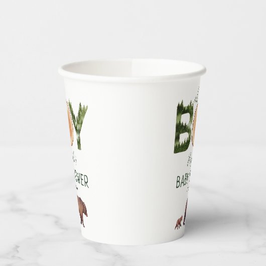 Oh Boy Bear Baby Shower 紙コップ (左)