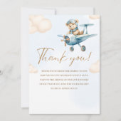 Oh Boy, Bear Baby shower boy サンキューカード (正面)
