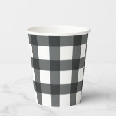 Oh Boy Bear black Buffalo Plaid Baby Shower 紙コップ (裏面)