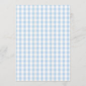 Oh Boy Bear Blue Gingham Baby Shower 招待状 (裏面)