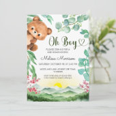 Oh Boy Bear Summer Baby Shower 招待状 (スタンド正面)