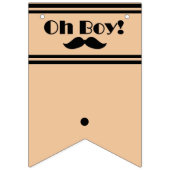 Oh Boy Black Mustache Baby Shower バンティングフラッグ (第1の旗)