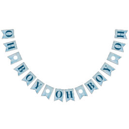 Oh Boy Blue赤ちゃんシャワーのバナー バンティングフラッグ