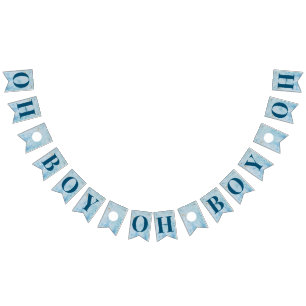 Oh Boy Blue赤ちゃんシャワーのバナー バンティングフラッグ