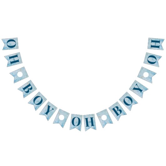 Oh Boy Blue赤ちゃんシャワーのバナー バンティングフラッグ (全)