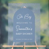 Oh Boy Blue Arch and Pattern Baby Shower Welcome アクリルサイン (ニュートラル)