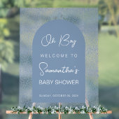Oh Boy Blue Arch and Pattern Baby Shower Welcome アクリルサイン