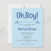 Oh Boy Blue Baby Shower  Invitation (正面)