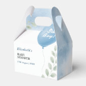 Oh Boy Blue Balloon Eucalyptus Baby Shower Favor B フェイバーボックス (裏面サイド)