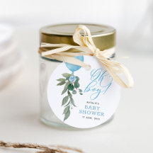 Oh Boy Blue Balloon Greenery赤ちゃんシャワー