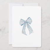 Oh Boy Blue Bow Baby Shower 招待状 (裏面)