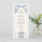 Oh Boy Blue Bow Carousel Baby Shower Menu Card  メニュー (スタンド正面)
