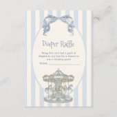 Oh Boy Blue Bow Carousel Diaper Raffle  エンクロージャーカード (正面)