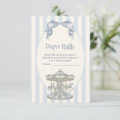 Oh Boy Blue Bow Carousel Diaper Raffle  エンクロージャーカード (スタンド正面)