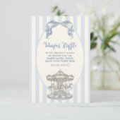  Oh Boy Blue Bow Carousel Diaper Raffle  エンクロージャーカード (スタンド正面)