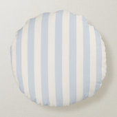 Oh Boy Blue Bow Carousel Stripe Baby Shower ラウンドクッション (裏面)