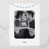 Oh Boy Blue Bunting FlagsフォトベビーシャワーフォイルI 箔招待状 (裏面)