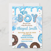 Oh Boy Blue Donut baby shower Invitation 招待状 (正面)