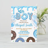 Oh Boy Blue Donut baby shower Invitation 招待状 (スタンド正面)