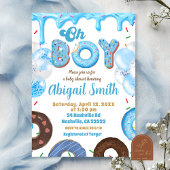 Oh Boy Blue Donut baby shower Invitation 招待状
