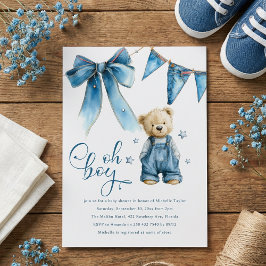Oh Boy | Blue Jean Baby Denim Baby Shower 招待状