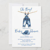 Oh boy blue jeans baby showerテンプレート 招待状 (正面)