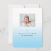 OH BOY blue overlayフォトモダン誕生 案内状 (裏面)