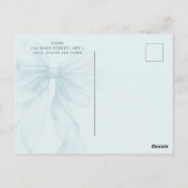 Oh Boy Blue Watercolor Bow Baby Shower Invitation ポストカード (裏面)