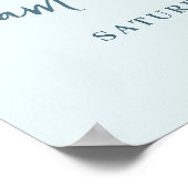 Oh Boy Blue Watercolor Bow Baby Shower Welcome ポスター (角)