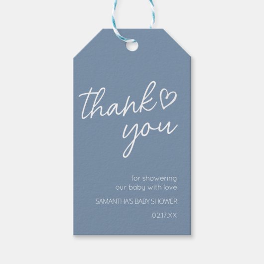 Oh Boy Bohoミニマリスト赤ちゃんシャワーメッセージカード ギフトタグ (正面)