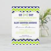 OH BOY BOW TIE Boy Baby Shower招待状 招待状 (スタンド正面)