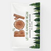 Oh Boy - Boy 素朴 Woodland Baby Shower 横断幕 (縦)