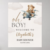 Oh Boy, Cute Bear Baby shower boy ポスター (正面)