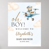 Oh Boy, Cute Bear Baby shower boy ポスター (正面)