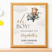 Oh Boy, Cute Bear Baby shower boy ポスター