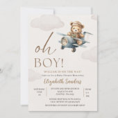 Oh Boy,  Cute Bear Baby shower boy 招待状 (正面)