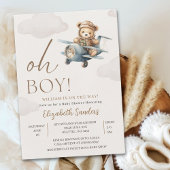 Oh Boy,  Cute Bear Baby shower boy 招待状