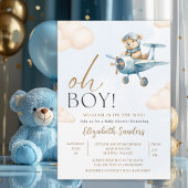 Oh Boy,  Cute Bear Baby shower boy 招待状