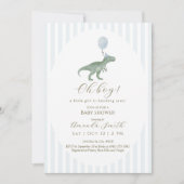 Oh Boy Dinosaur Baby Shower Invitation 招待状 (正面)