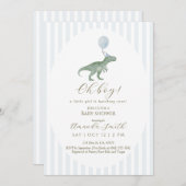 Oh Boy Dinosaur Baby Shower Invitation 招待状 (正面/裏面)