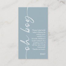 Oh Boy Dusty Blue Books for Baby Shower