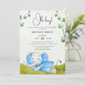 Oh Boy Elephant Baby Shower Invitation 招待状 (スタンド正面)
