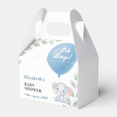Oh Boy Elephant Balloon Eucalyptus Baby Shower フェイバーボックス (正面サイド)