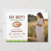 Oh Boy Football Baby Shower写真 招待状 (正面)